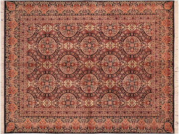 handmade Traditional Paracha Black Rust Hand Knotted RECTANGLE 100% WOOL area rug 6x9